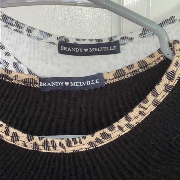 *NEVER WORN* Brandy Melville Leopard Print Tees - Picture 4 of 4